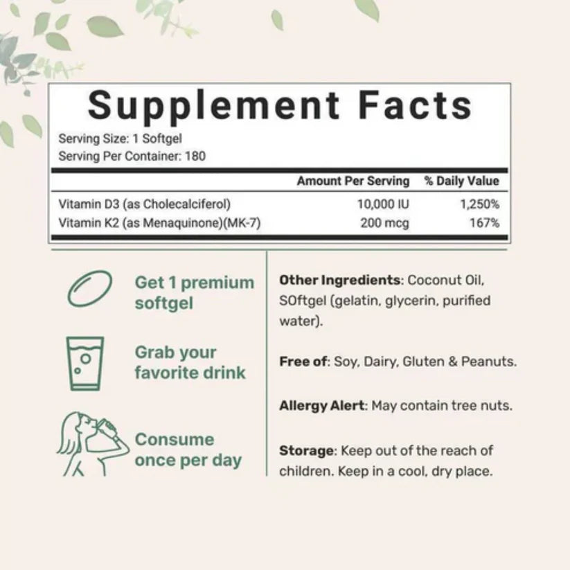 Maxivita D3 + K2, 180 Immune Softgels