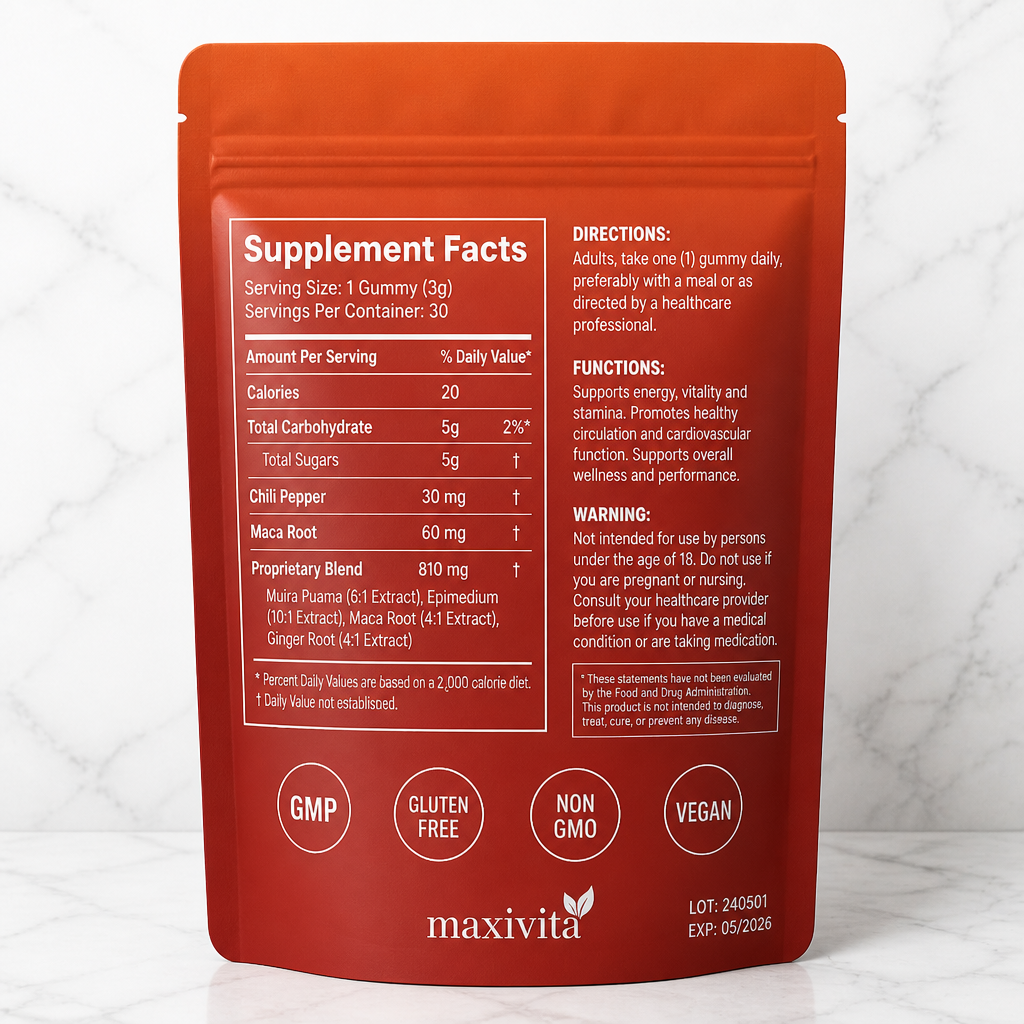 Maxivita EMBERS — Supplement Facts panel