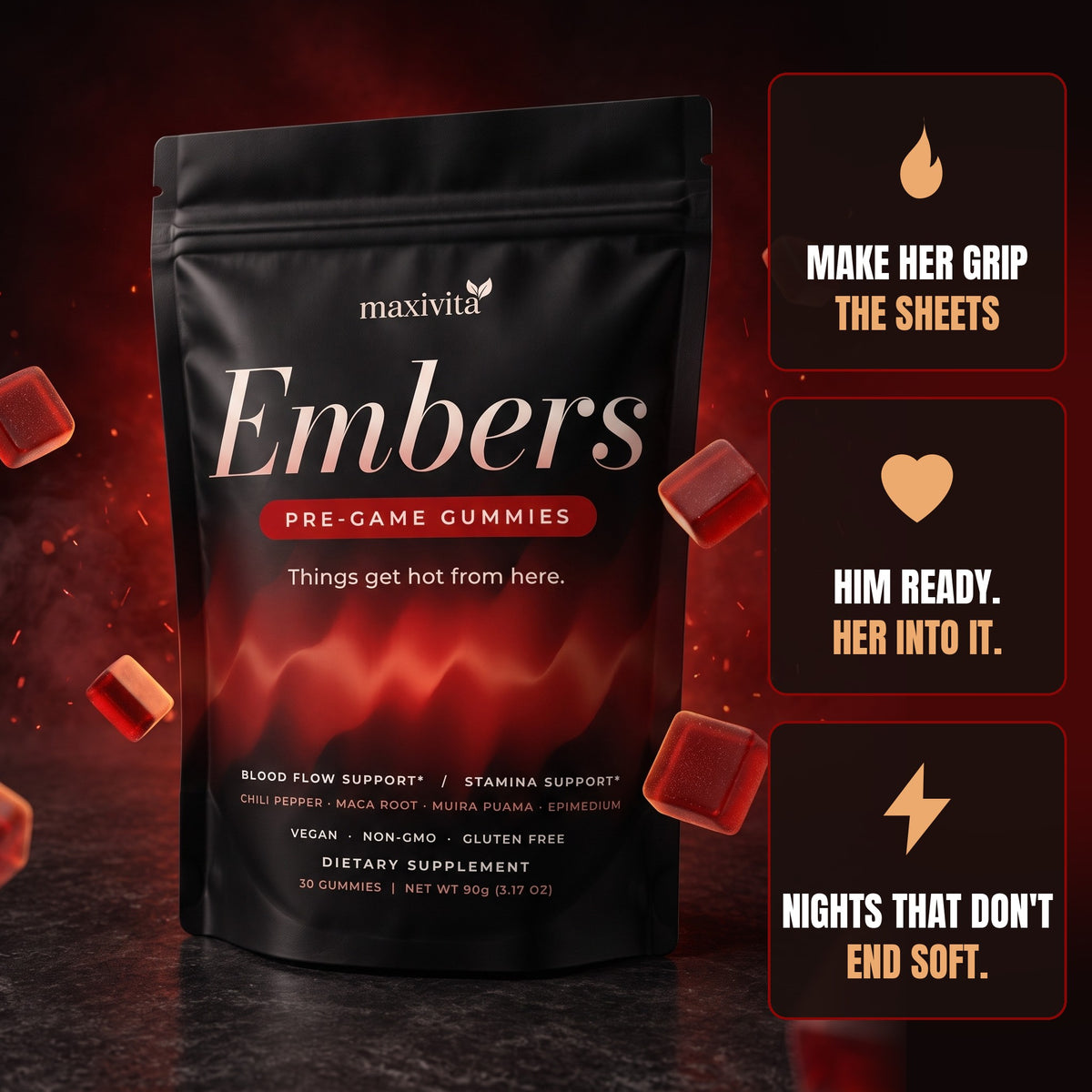 Maxivita EMBERS Pre-Game Gummies — Molten pouch